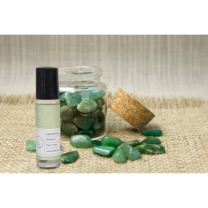Lizush Essential Oils Roll-On with Crystals - set of 5 All Gifts Dark Gray No,Yes