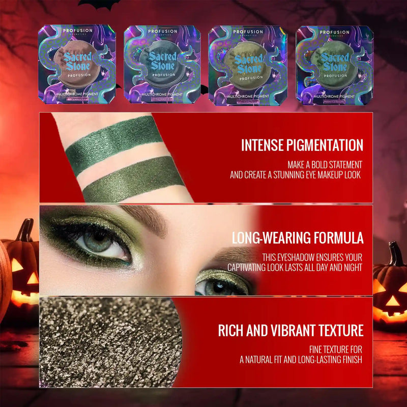 Prolux Cosmetics Profusion Sacred Stone Multichrome Pigment Eyeshadow Dark Red DEVIOUS,TRAGIC,SORCERESS,REVENGE,UNDERWORLD,EXILE