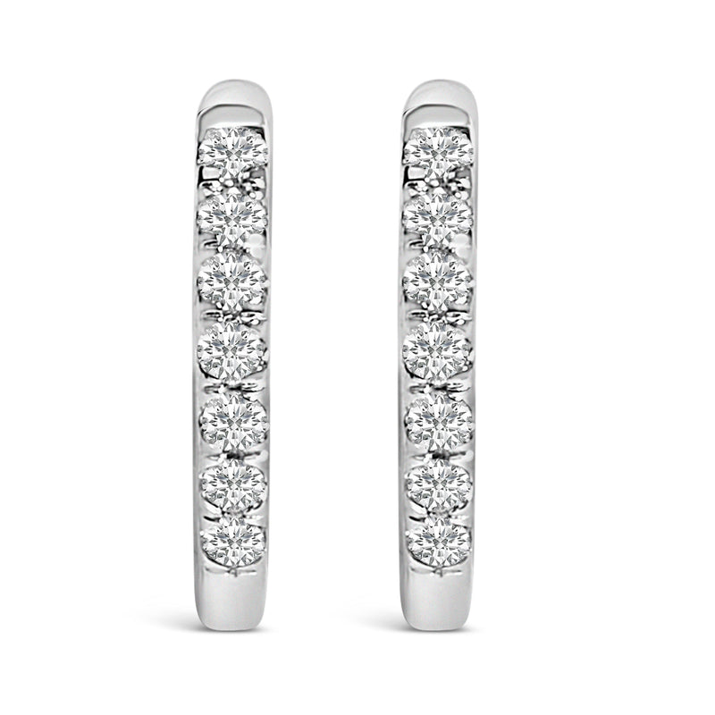 Bids.com 10K Rose Gold 1/4 Cttw Diamond Double Sided Huggie Hoop Earrings Earrings White Smoke White.Gold / -