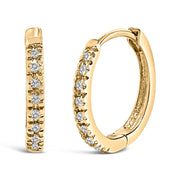 Bids.com 14K Rose Gold 1/5 CTW Diamond Huggie Hoop Earrings Earrings White Smoke Yellow.Gold / -