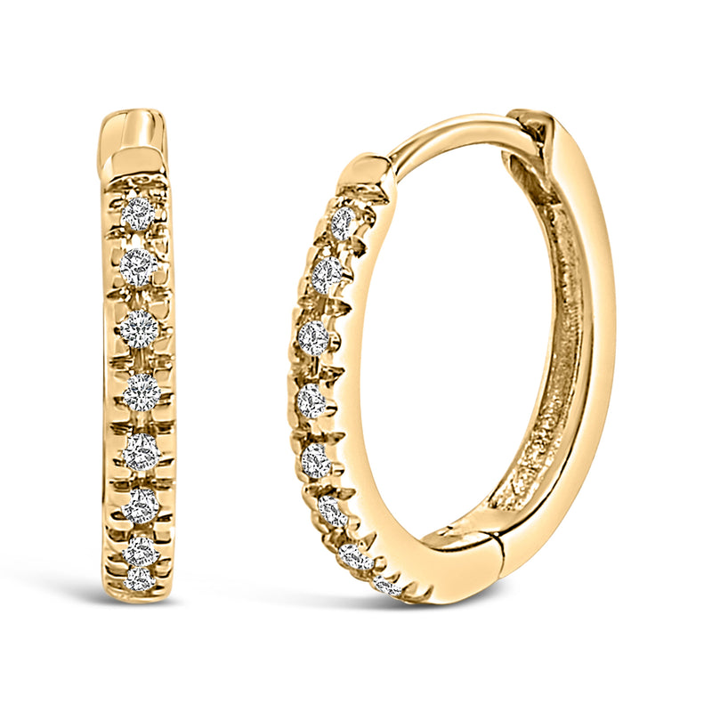 Bids.com 14K Rose Gold 1/5 CTW Diamond Huggie Hoop Earrings Earrings White Smoke Yellow.Gold / -