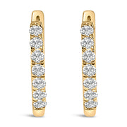Bids.com 10K Rose Gold 1/4 Cttw Diamond Double Sided Huggie Hoop Earrings Earrings White Smoke Yellow.Gold / -