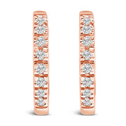 Bids.com 14K Rose Gold 1/5 CTW Diamond Huggie Hoop Earrings Earrings White Smoke Rose.Gold / -,White.Gold / -,Yellow.Gold / -