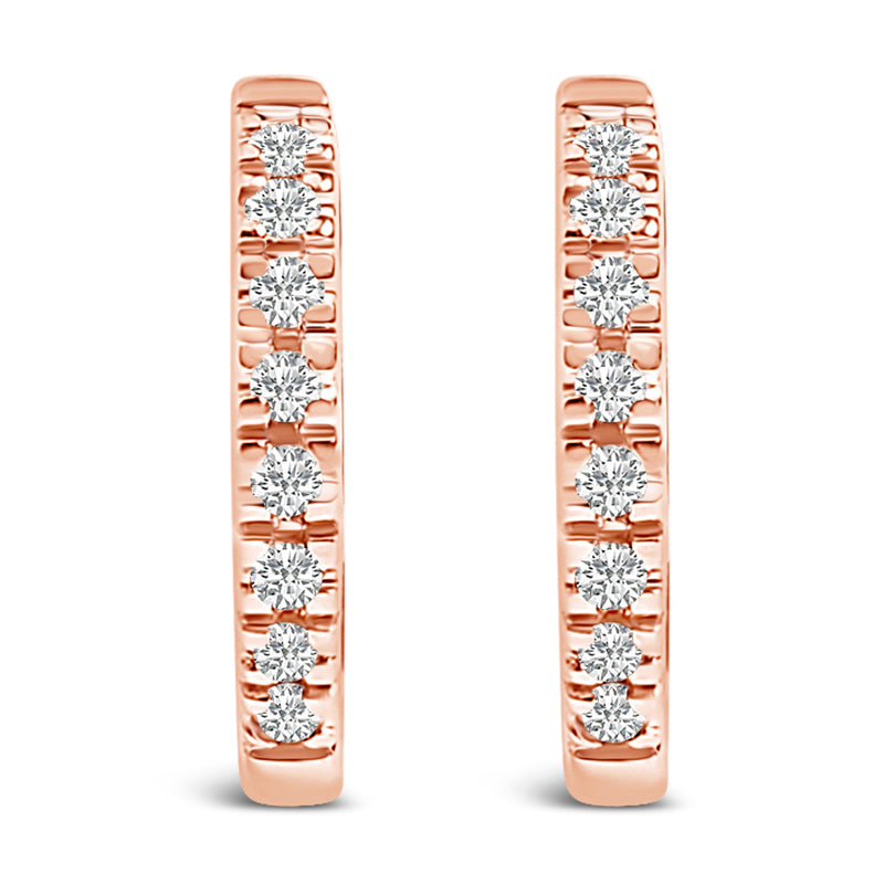 Bids.com 14K Rose Gold 1/5 CTW Diamond Huggie Hoop Earrings Earrings White Smoke Rose.Gold / -,White.Gold / -,Yellow.Gold / -