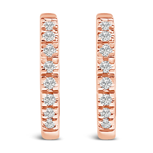 Bids.com 14K Rose Gold 1/5 CTW Diamond Huggie Hoop Earrings Earrings White Smoke Rose.Gold / -,White.Gold / -,Yellow.Gold / -