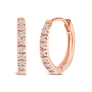 Bids.com 14K Rose Gold 1/5 CTW Diamond Huggie Hoop Earrings Earrings White Smoke Rose.Gold / -