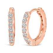 Bids.com 10K Rose Gold 1/4 Cttw Diamond Double Sided Huggie Hoop Earrings Earrings White Smoke Rose.Gold / -,White.Gold / -,Yellow.Gold / -