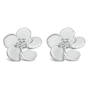 Bids.com 10K White Gold 1/3 Cttw Lab Grown Diamond Flower Petal Stud Earrings Earrings White Smoke White.Gold / -