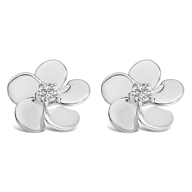 Bids.com 10K White Gold 1/3 Cttw Lab Grown Diamond Flower Petal Stud Earrings Earrings White Smoke White.Gold / -
