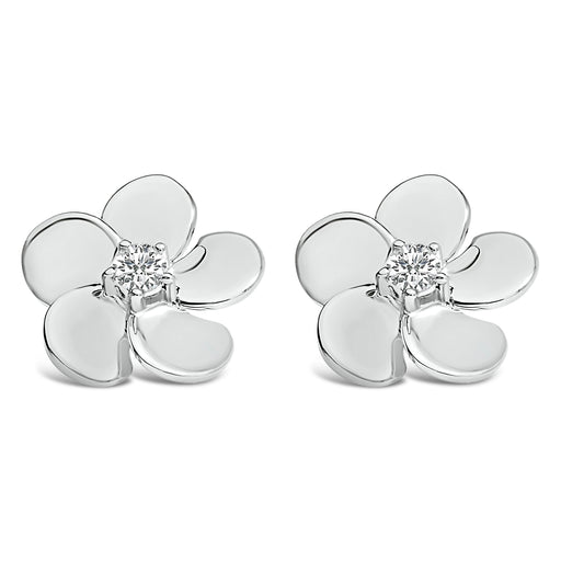 Bids.com 10K White Gold 1/3 Cttw Lab Grown Diamond Flower Petal Stud Earrings Earrings White Smoke White.Gold / -