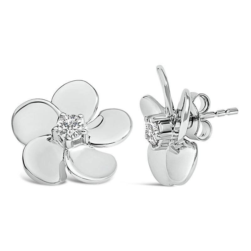 Bids.com 10K White Gold 1/3 Cttw Lab Grown Diamond Flower Petal Stud Earrings Earrings White Smoke White.Gold / -,Yellow.Gold / -