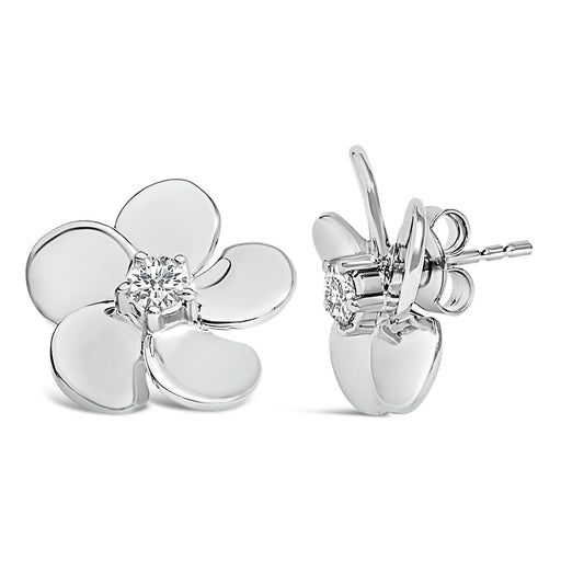 Bids.com 10K White Gold 1/3 Cttw Lab Grown Diamond Flower Petal Stud Earrings Earrings White Smoke White.Gold / -,Yellow.Gold / -