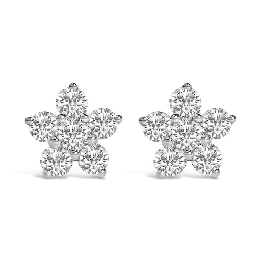 Bids.com 10K White Gold 1/2 Cttw Lab Grown Diamond Star Stud Earrings Earrings White Smoke White.Gold / -
