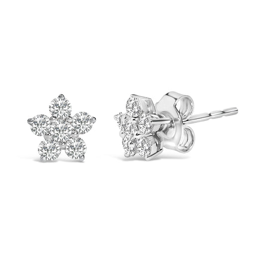 Bids.com 10K White Gold 1/2 Cttw Lab Grown Diamond Star Stud Earrings Earrings White Smoke White.Gold / -,Yellow.Gold / -