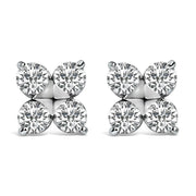 Bids.com 10K White Gold 1/2 Cttw Lab Grown Diamond Snowflake Stud Earrings Earrings White Smoke White.Gold / -