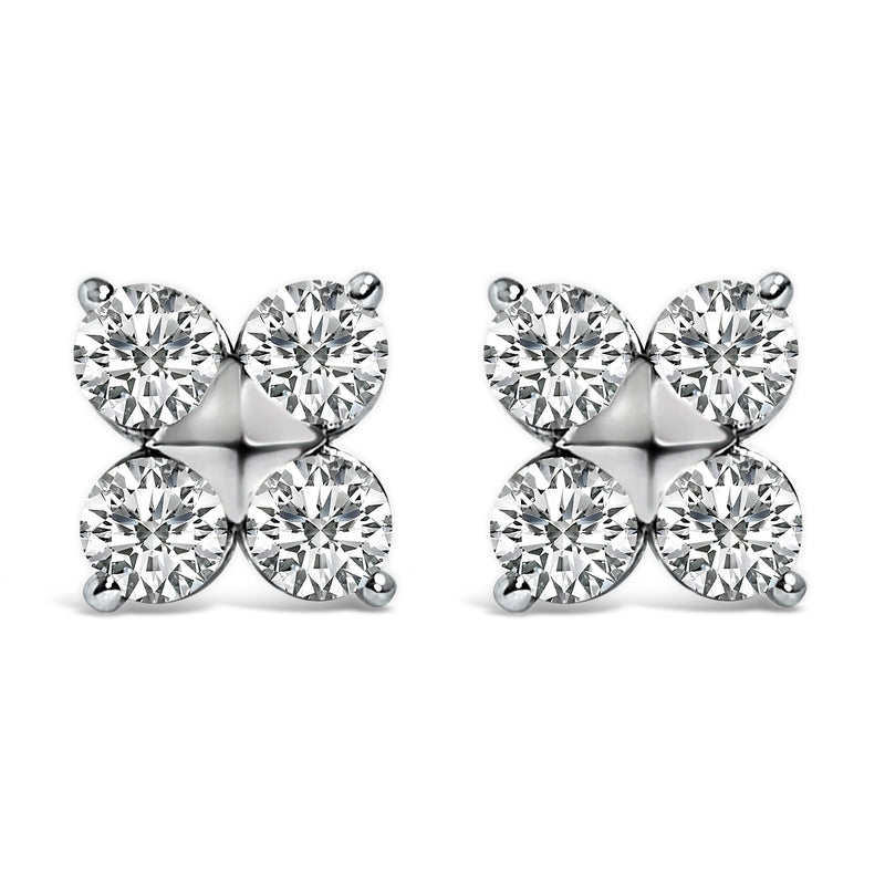 Bids.com 10K White Gold 1/2 Cttw Lab Grown Diamond Snowflake Stud Earrings Earrings White Smoke White.Gold / -