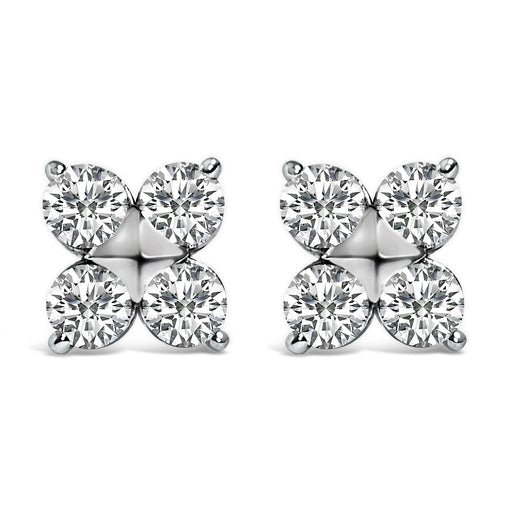 Bids.com 10K White Gold 1/2 Cttw Lab Grown Diamond Snowflake Stud Earrings Earrings White Smoke White.Gold / -