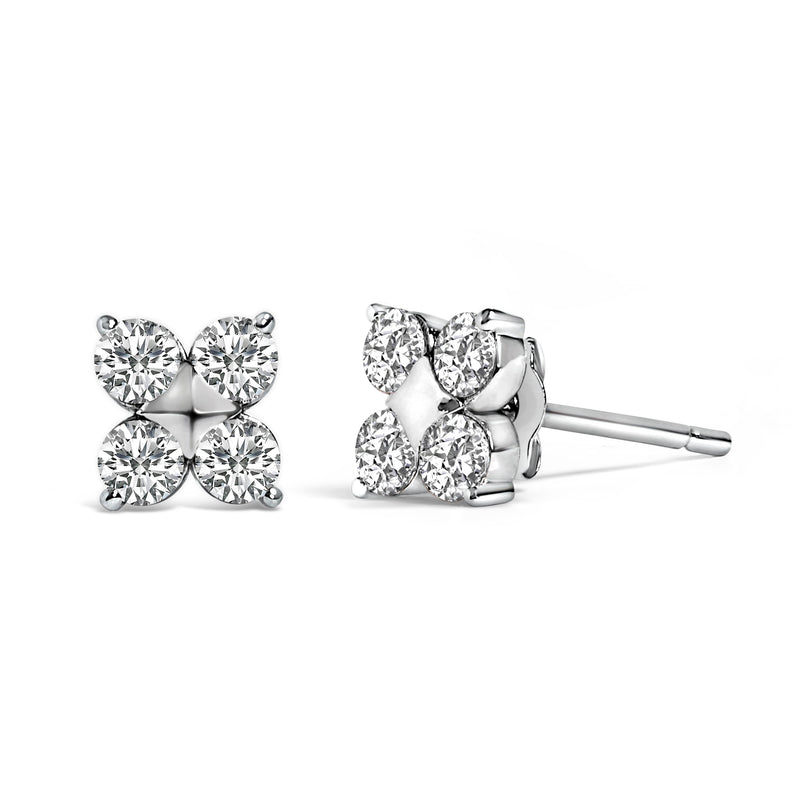 Bids.com 10K White Gold 1/2 Cttw Lab Grown Diamond Snowflake Stud Earrings Earrings White Smoke White.Gold / -,Yellow.Gold / -