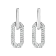 Bids.com 10K White Gold 1/2 Cttw Lab Grown Diamond Dangling Paperclip Drop Earrings Earrings White Smoke White.Gold / -