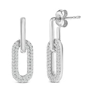 Bids.com 10K White Gold 1/2 Cttw Lab Grown Diamond Dangling Paperclip Drop Earrings Earrings White Smoke White.Gold / -,Yellow.Gold / -