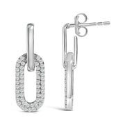 Bids.com 10K White Gold 1/2 Cttw Lab Grown Diamond Dangling Paperclip Drop Earrings Earrings White Smoke White.Gold / -,Yellow.Gold / -