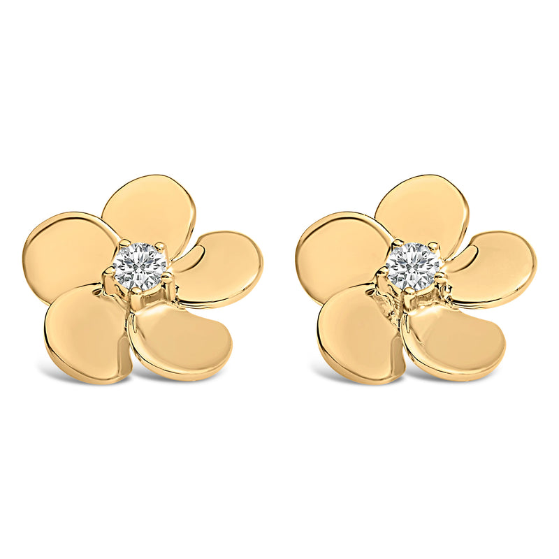 Bids.com 10K White Gold 1/3 Cttw Lab Grown Diamond Flower Petal Stud Earrings Earrings White Smoke Yellow.Gold / -