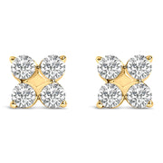 Bids.com 10K White Gold 1/2 Cttw Lab Grown Diamond Snowflake Stud Earrings Earrings White Smoke Yellow.Gold / -