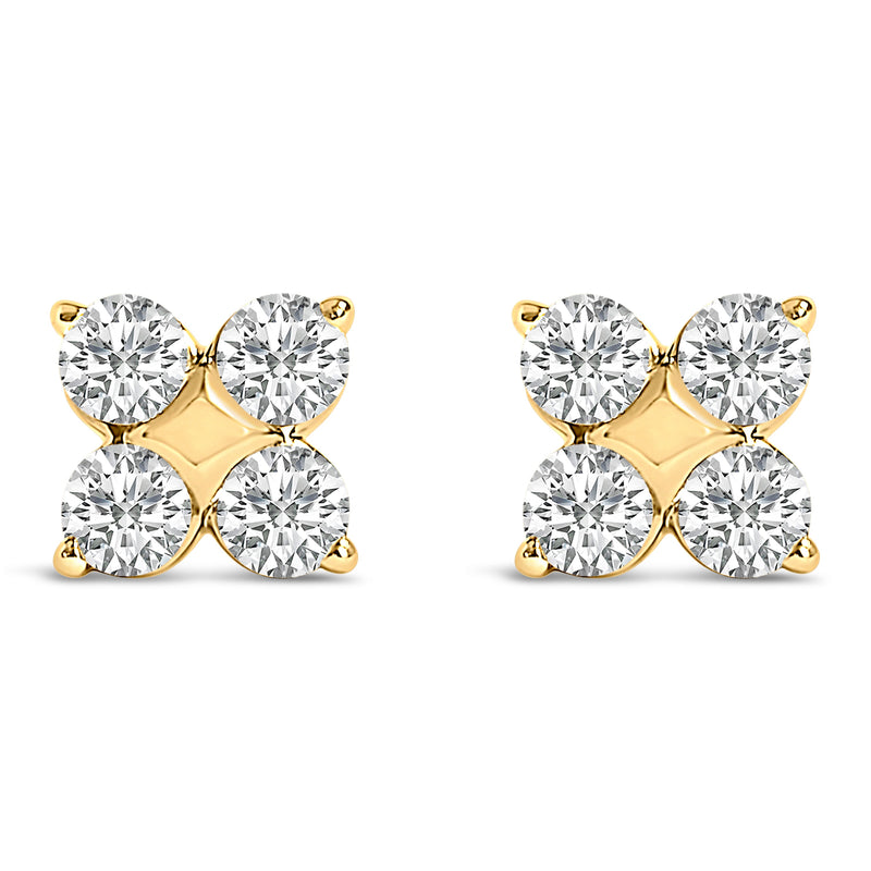 Bids.com 10K White Gold 1/2 Cttw Lab Grown Diamond Snowflake Stud Earrings Earrings White Smoke Yellow.Gold / -