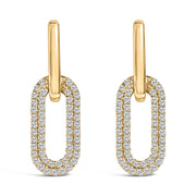Bids.com 10K White Gold 1/2 Cttw Lab Grown Diamond Dangling Paperclip Drop Earrings Earrings White Smoke Yellow.Gold / -