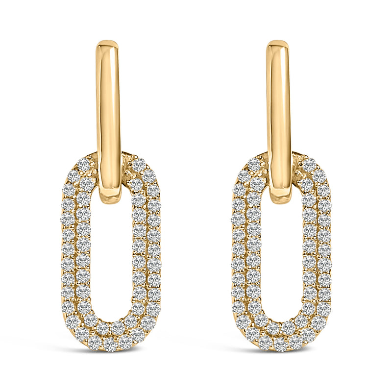 Bids.com 10K White Gold 1/2 Cttw Lab Grown Diamond Dangling Paperclip Drop Earrings Earrings White Smoke Yellow.Gold / -