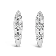 Bids.com 10K White Gold 1/5 Cttw Lab Grown Diamond Three Stone Huggie Hoop Earrings Earrings White Smoke White.Gold / -