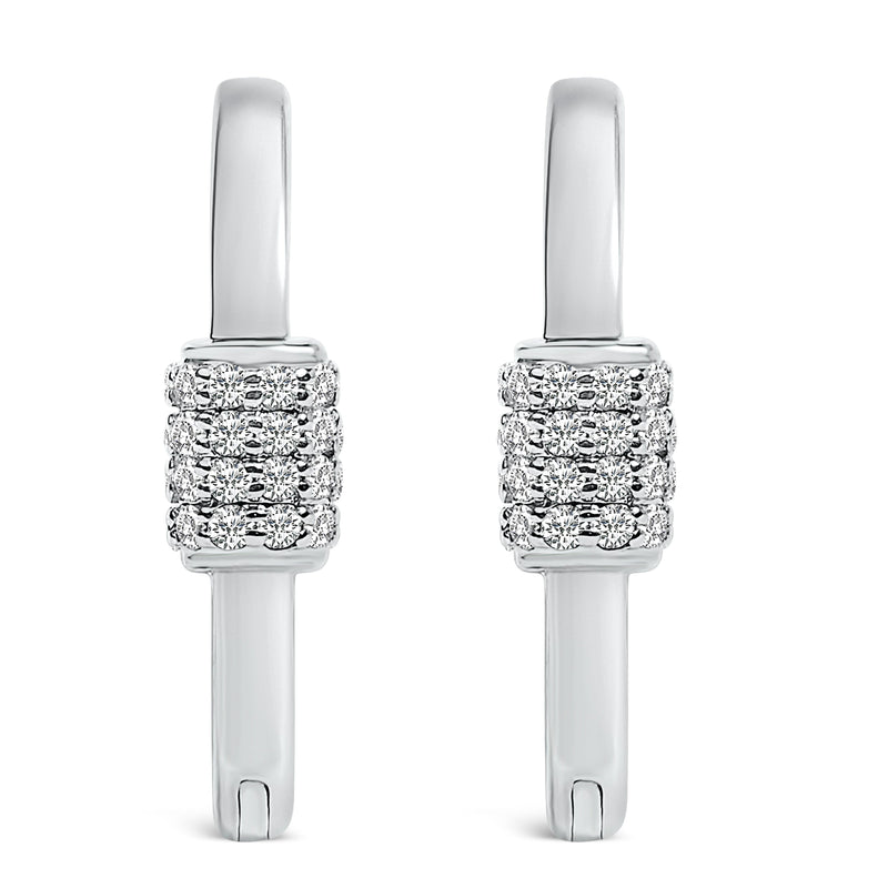 Bids.com 10K White Gold 3/8 Cttw Lab Grown Diamond Heart Shaped Huggie Hoop Earrings Earrings White Smoke White.Gold / -