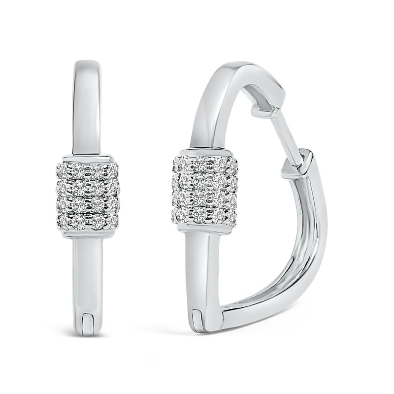 Bids.com 10K White Gold 3/8 Cttw Lab Grown Diamond Heart Shaped Huggie Hoop Earrings Earrings White Smoke White.Gold / -,Yellow.Gold / -