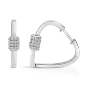 Bids.com 10K White Gold 3/8 Cttw Lab Grown Diamond Heart Shaped Huggie Hoop Earrings Earrings White Smoke White.Gold / -,Yellow.Gold / -
