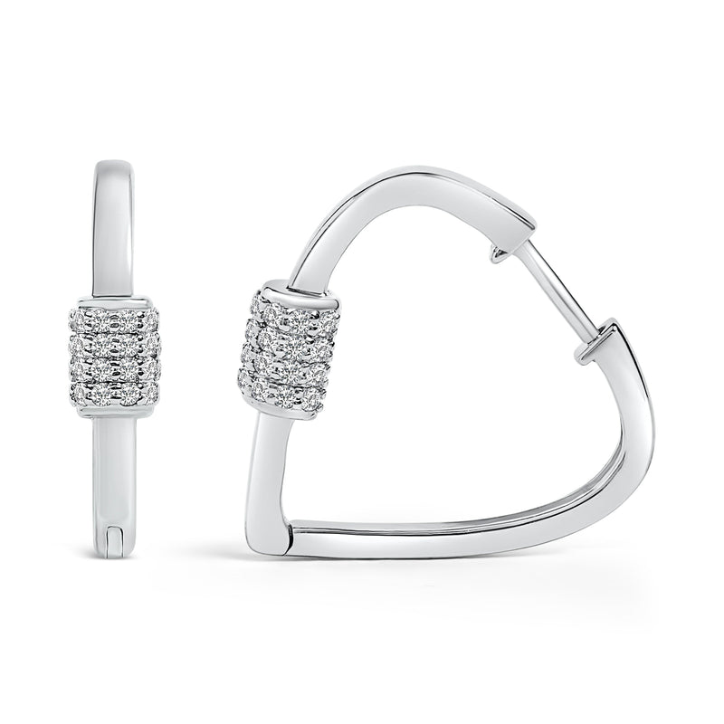 Bids.com 10K White Gold 3/8 Cttw Lab Grown Diamond Heart Shaped Huggie Hoop Earrings Earrings White Smoke White.Gold / -,Yellow.Gold / -