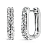 Bids.com 10K White Gold 1/4 Cttw Lab Grown Diamond Double Row Huggie Hoop Earrings Earrings White Smoke White.Gold / -,Yellow.Gold / -