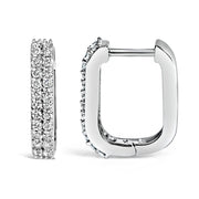 Bids.com 10K White Gold 1/4 Cttw Lab Grown Diamond Double Row Huggie Hoop Earrings Earrings White Smoke White.Gold / -,Yellow.Gold / -