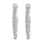 Bids.com 10K White Gold 1/4 Cttw Lab Grown Diamond Heart Shaped Huggy Hoop Earrings Earrings White Smoke White.Gold / -