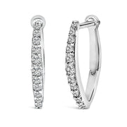 Bids.com 10K White Gold 1/4 Cttw Lab Grown Diamond Heart Shaped Huggy Hoop Earrings Earrings White Smoke White.Gold / -,Yellow.Gold / -