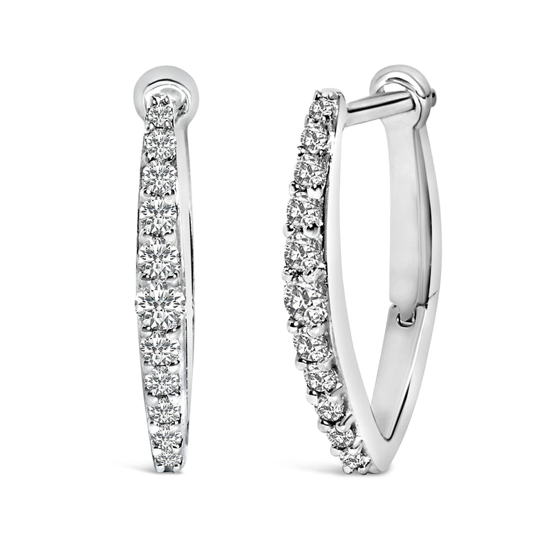 Bids.com 10K White Gold 1/4 Cttw Lab Grown Diamond Heart Shaped Huggy Hoop Earrings Earrings White Smoke White.Gold / -,Yellow.Gold / -