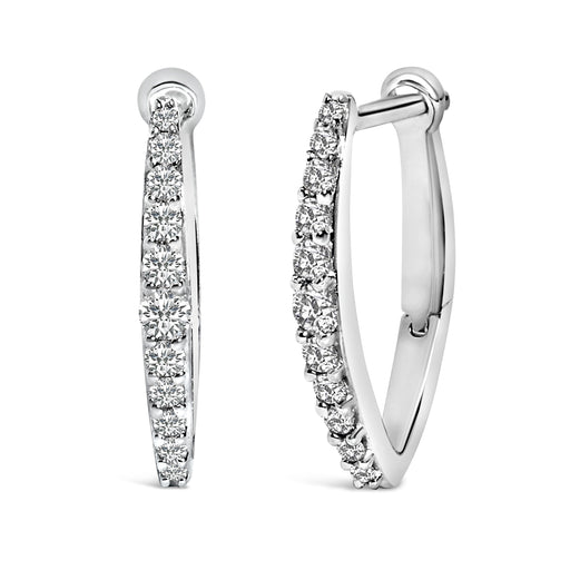 Bids.com 10K White Gold 1/4 Cttw Lab Grown Diamond Heart Shaped Huggy Hoop Earrings Earrings White Smoke White.Gold / -,Yellow.Gold / -