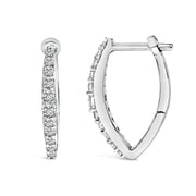 Bids.com 10K White Gold 1/4 Cttw Lab Grown Diamond Heart Shaped Huggy Hoop Earrings Earrings White Smoke White.Gold / -,Yellow.Gold / -