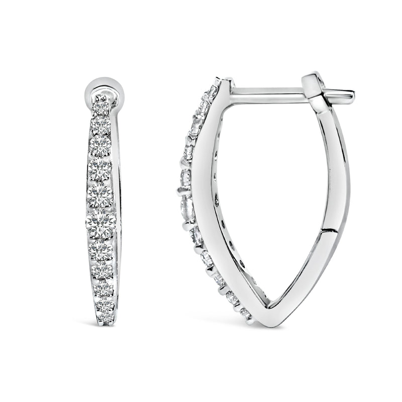 Bids.com 10K White Gold 1/4 Cttw Lab Grown Diamond Heart Shaped Huggy Hoop Earrings Earrings White Smoke White.Gold / -,Yellow.Gold / -