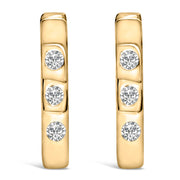 Bids.com 10K White Gold 1/10 Cttw Three Stone Lab Grown Diamond Oval Huggies Hoop Earrings Earrings White Smoke Yellow.Gold / 0.1