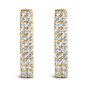 Bids.com 10K White Gold 1/4 Cttw Lab Grown Diamond Double Row Huggie Hoop Earrings Earrings White Smoke Yellow.Gold / -