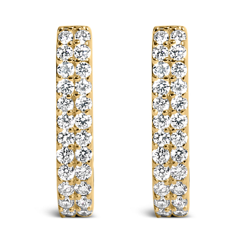 Bids.com 10K White Gold 1/4 Cttw Lab Grown Diamond Double Row Huggie Hoop Earrings Earrings White Smoke Yellow.Gold / -