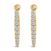 Bids.com 10K White Gold 1/4 Cttw Lab Grown Diamond Heart Shaped Huggy Hoop Earrings Earrings White Smoke Yellow.Gold / -