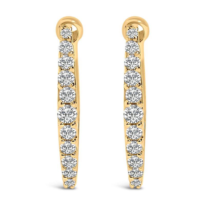 Bids.com 10K White Gold 1/4 Cttw Lab Grown Diamond Heart Shaped Huggy Hoop Earrings Earrings White Smoke Yellow.Gold / -