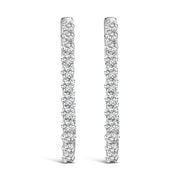 Bids.com 14K White Gold 1.0 Cttw Oval Lab Grown Diamond Hoop Earrings Earrings White Smoke White.Gold / 1