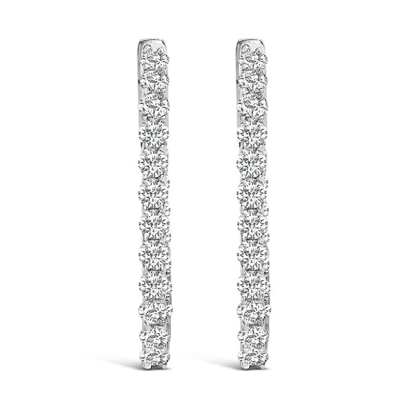 Bids.com 14K White Gold 1.0 Cttw Oval Lab Grown Diamond Hoop Earrings Earrings White Smoke White.Gold / 1